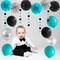 Black Teal Blue and Silver Happy Birthday Party Decorations Turquoise Aqua Balloons Décor Supplies Men Women Boys Girls 1st 2nd 3rd 16th 20th 25th 30th 35th 40th 45th 50th 60th 70th